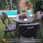 MESA PLEGABLE REDONDA ECO-RATTAN 80CM