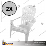 PACK 2 SILLAS MODELO ADIRONDACK BLANCAS 