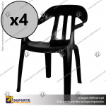 PACK 4 SILLAS MODELO CAPRI NEGRAS 
