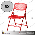 PACK 6 SILLAS MODELO MESH ROJAS 