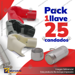 PACK LLAVE + 25 CANDADOS DE SEGURIDAD BLANCOS