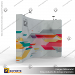 PANEL ARAÑA TEXTIL CURVO DOBLE GRAFICA 4 CUERPOS (280*230 CMS) + CARRO BASICO + FOCOS HALOGENO