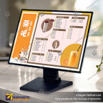 PANEL MENU SLIM BOX 1 CARA A2 CON PEDESTAL (435X600) COLOR NEGRO