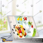 PANEL MENU SLIM BOX 1 CARA A4 CON PINES (225X304) COLOR PLATEADO