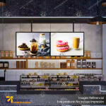 PANEL MENU SLIM BOX COLGANTE CON BRAZO TELESCOPICO (600X900) COLOR NEGRO