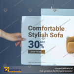 PANEL MENU SLIM BOX DOBLE CARA COLGANTE PIOLAS (1000X350) COLOR PLATEADO