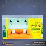 PANEL MENU SLIM BOX DOBLE CARA COLGANTE PIOLAS (900X350) COLOR PLATEADO