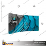 PANEL PUBLICITARIO TUBO TEXTIL CURVO 420*230 CMS + CARRO BASICO + FOCOS HALOGENO