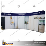 PANEL PUBLICITARIO TUBO TEXTIL CURVO 600*230 CMS + CARRO BASICO + FOCOS HALOGENO