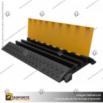 PASA CABLE PROTECTOR DE CABLES DE 3 CANALES - RESISTENTE HASTA 9 TONELADAS, TAPA ABATIBLE Y ALTA VISIBILIDAD 3 VIAS 930 X 500 X 75 MM. APROX.