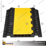 PASA CABLE PROTECTOR DE CABLES DE 5 CANALES - RESISTENTE HASTA 20 TONELADAS, TAPA ABATIBLE Y ALTA VISIBILIDAD 5 VIAS 930 X 550 X 50 MM. APROX.