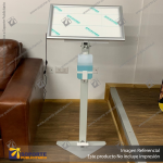 PEDESTAL SANITARIO METALICO BASE TRIANGULAR + CAJA DE LUZ MARCO CLIP FORMATO A3 (29.7*42 CMS)