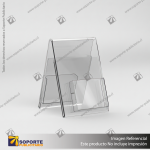 PORTA FOLLETO EN PORTA GRAFICA ACRILICO A5 (14.8*21 CMS) FORMATO A VERTICAL 1.5 MM
