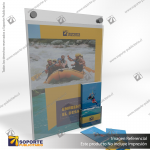 PORTA GRAFICA ACRILICO CON PORTA FOLLETO A3 (29.7*42 CMS) MURO VERTICAL 2 MM + SET EMBELLECEDOR