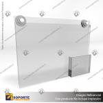 PORTA GRAFICA ACRILICO CON PORTA FOLLETO A4 (21*29.7 CMS) MURO HORIZONTAL 2 MM + VENTOSAS