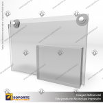 PORTA GRAFICA ACRILICO CON PORTA FOLLETO A5 (14.8*21 CMS) MURO HORIZONTAL 2 MM + VENTOSAS