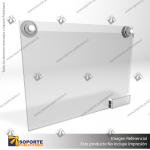 PORTA GRAFICA ACRILICO CON TARJETERO A3 (29.7*42 CMS) MURO HORIZONTAL 2 MM + VENTOSAS