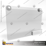 PORTA GRAFICA ACRILICO CON TARJETERO A4 (21*29.7 CMS) MURO HORIZONTAL 2 MM + VENTOSAS