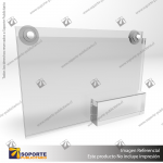 PORTA GRAFICA ACRILICO CON TARJETERO A5 (14.8*21 CMS) MURO HORIZONTAL 2 MM + VENTOSAS