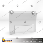 PORTA GRAFICA ACRILICO CON TARJETERO A6 (10.5*14.8 CMS) MURO HORIZONTAL 2 MM + VENTOSAS