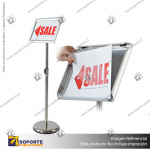 PORTA GRAFICA MARCO CLIP ALUMINIO CON PEDESTAL AJUSTABLE FORMATO A3 (29.7*42 CMS) (C10)