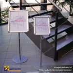 PORTA GRAFICA MARCO CLIP ALUMINIO CON PEDESTAL AJUSTABLE FORMATO A4 (21*29.7 CMS) (C10)