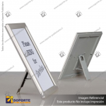 PORTA GRAFICA MARCO CLIP ALUMINIO FORMATO A4 (21*29.7 CMS) BASE ESCRITORIO