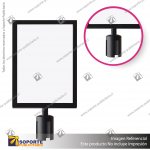 PORTA GRáFICA VERTICAL NEGRA PARA SEPARADOR CON CINTA RETRACTIL