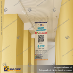 PORTA PENDON CORTINA ROLLER SOPORTE TECHO 85*200 CMS (C10)