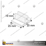 PORTA STOPPER CON ADHESIVO 25*10*25 MM ESPESOR GRAFICA 1-2 MM