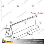 PORTA STOPPER CON ADHESIVO 75*20*28 MM ESPESOR GRAFICA 1-3 MM