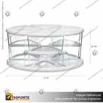 ROTATING CAROUSEL ORGANIZER 9 CONTAINER, 6X3" HEIGHT + 3X6" HEIGHT