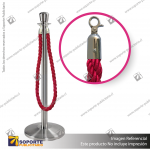 SEPARADOR DE FILAS CORONA CROMADA CON CORDON ROJO