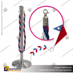 SEPARADOR DE FILAS CORONA CROMADA CON CORDON TRICOLOR