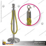 SEPARADOR DE FILAS CORONA CROMADA CON CORDóN DORADO