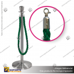 SEPARADOR DE FILAS CORONA CROMADA CON CORDóN VERDE