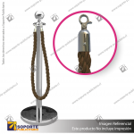 SEPARADOR DE FILAS EMPERADOR CROMADO CON CORDóN CAFé