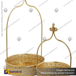 SET DE 2 BANDEJAS DORADAS CON ASA