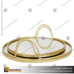 SET DE 2 BANDEJAS REDONDAS LISAS ESPEJO