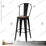 SILLA ALTA TOLIX BAR NEGRO MATE 