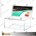 SMALL COIN BOX WITH SIGN HOLDER-NO LOCK 4R CLEAR