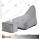 SOFA POUF LOUNGER SET FREEDOM COLOR GRIS 