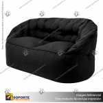 SOFA POUF MODELO SHELL DOBLE COLOR NEGRO 