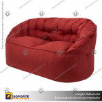 SOFA POUF MODELO SHELL DOBLE COLOR ROJO 