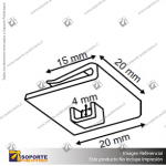 SOPORTE CLIP PARA TECHO 15*20 MM