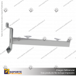 SOPORTE DE REPISA A PANEL RANURADO CON VENTOSAS 20 CM