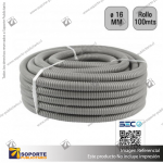 TUBO CORRUGADO GRIS 16MM ROLLO 100 MTS
