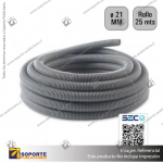 TUBO CORRUGADO GRIS 21MM ROLLO 25 MTS