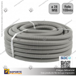 TUBO CORRUGADO GRIS 28MM ROLLO 100 MTS