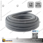TUBO CORRUGADO GRIS 28MM ROLLO 50 MTS